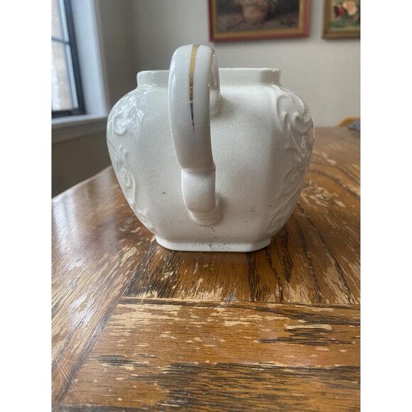 Vintage Ellgreave Wood & Sons Ironstone Teapot Floral Lily Of The Valley England - Picture 5 of 8